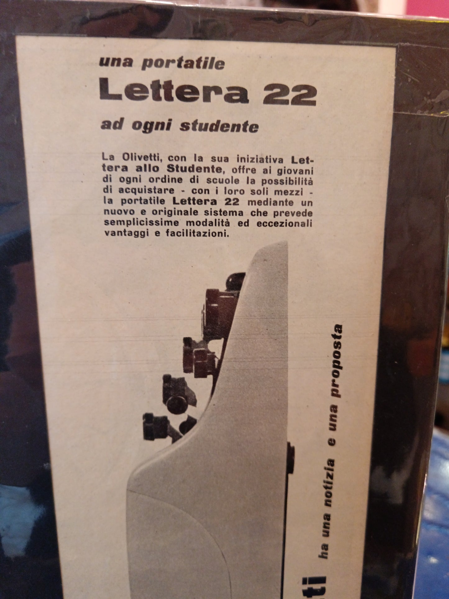 Poster pubblicitario vintage Olivetti Lettera 22