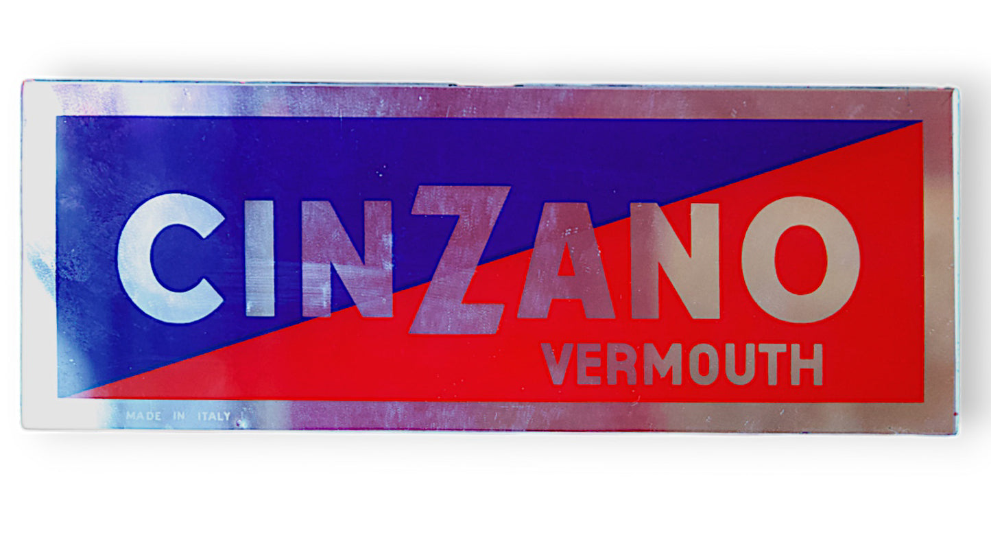 Vetrofania pubblicitaria vintage Cinzano