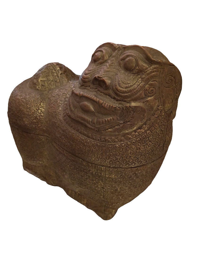 Noleggio Figura di cane di Pho in ottone sbalzato Tibet del XIX secolo