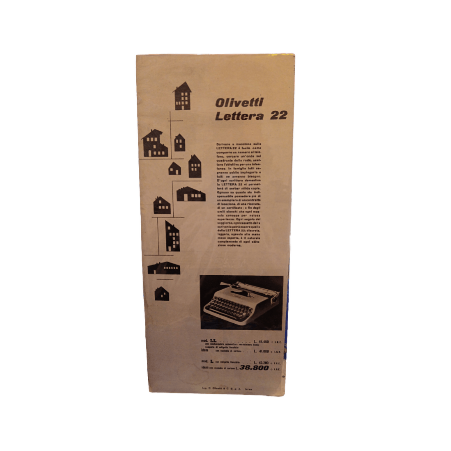 Poster pubblicitario vintage Olivetti Lettera 22